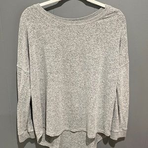 small SUPER SOFT gray scoop neck long sleeve